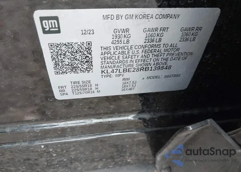 2024 Buick Envista Sport Touring Fwd from USA, damaged, VIN KL47LBE28RB139848